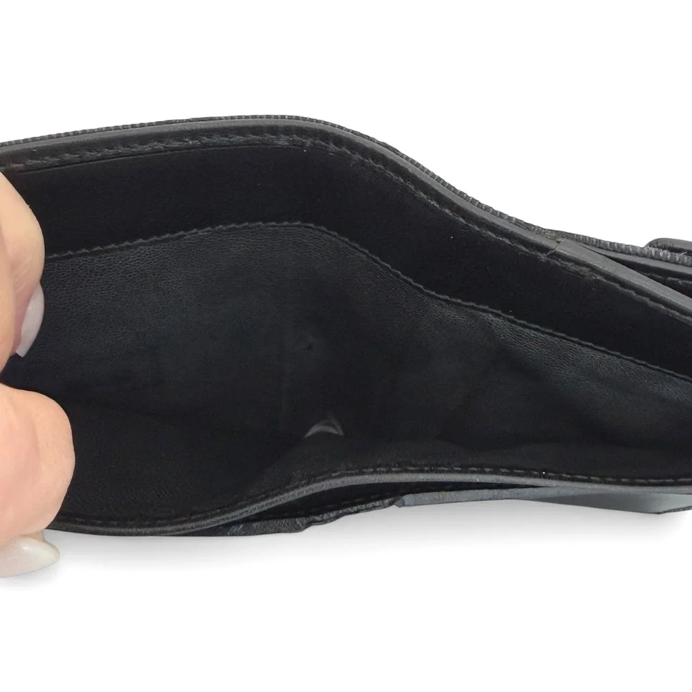 Gucci Vintage GG Canvas Black Leather Piston Clasp Bifold Wallet Made in Italy - Picture 9 of 12